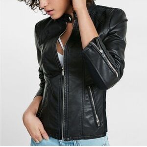 Express Faux Leather Moto Jacket Large